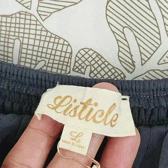 NWT Anthropologie Listicle Womens Off-Shoulder Puff Sleeve Mini Dress L - Picture 4 of 7